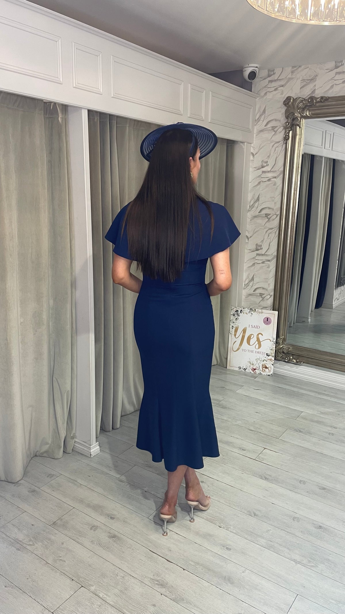 "Mona" Dress In Navy Blue