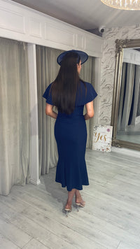 "Mona" Dress In Navy Blue