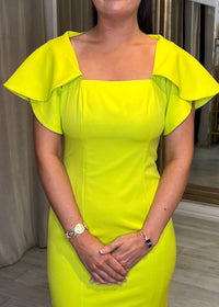 "Mona" Dress In Lime Green
