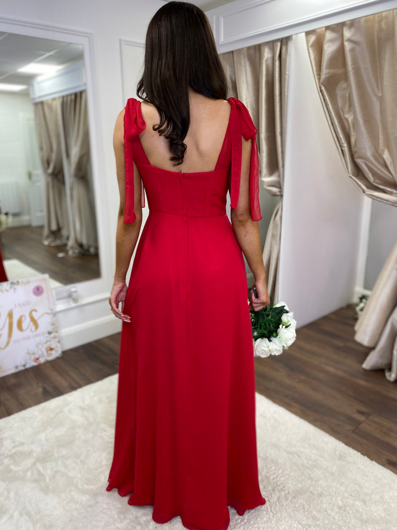 “Romy” Bridesmaid Dress In Rouge