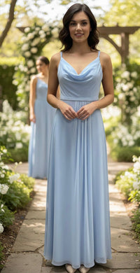 “Luna” Bridesmaid Dress In Pale Blue
