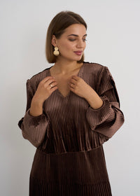 "Sadie" Dress In Velvet Brown