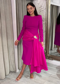 “Camilla” Dress in Cerise Pink