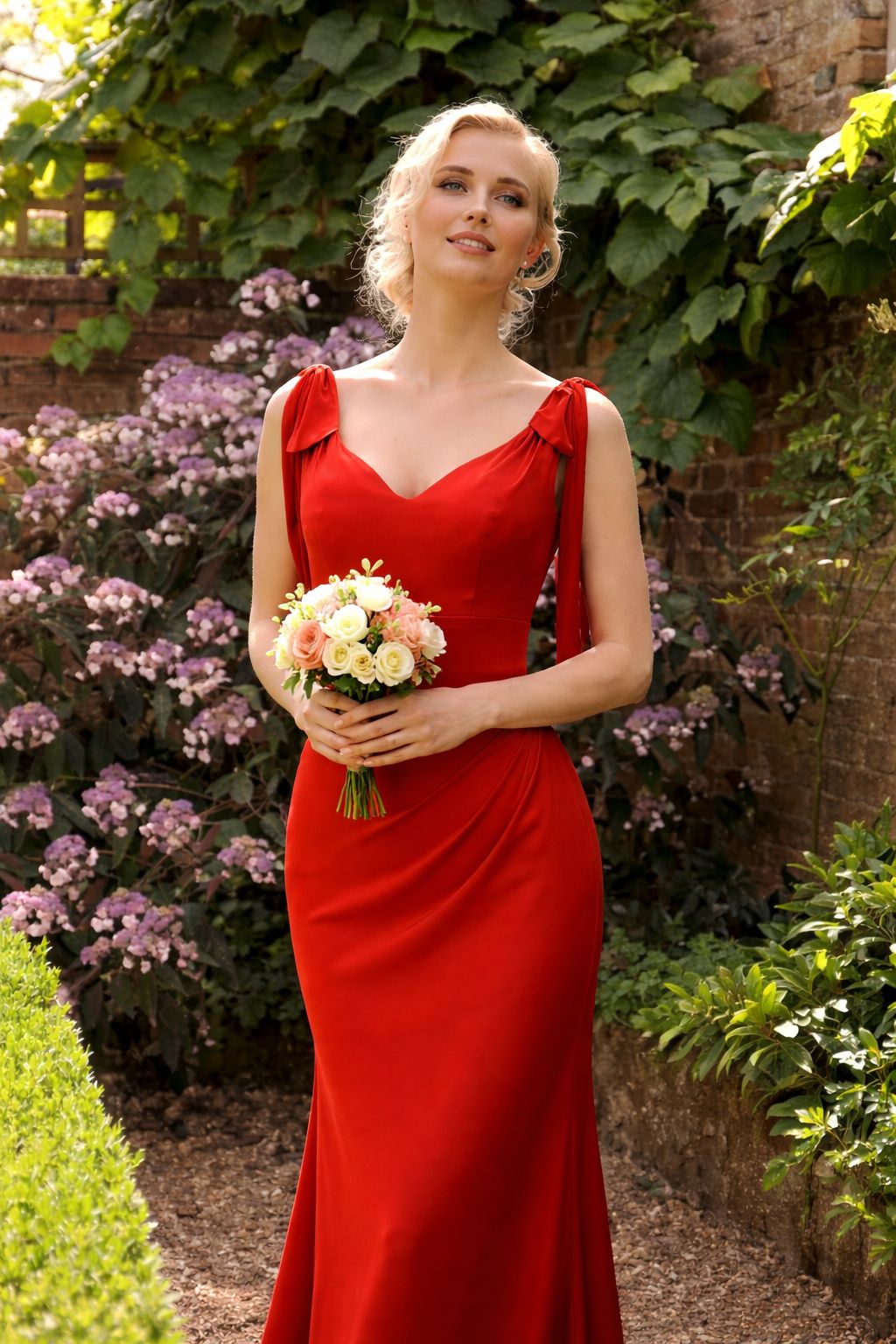 “Lolla” Bridesmaid Dress In Poppy Red