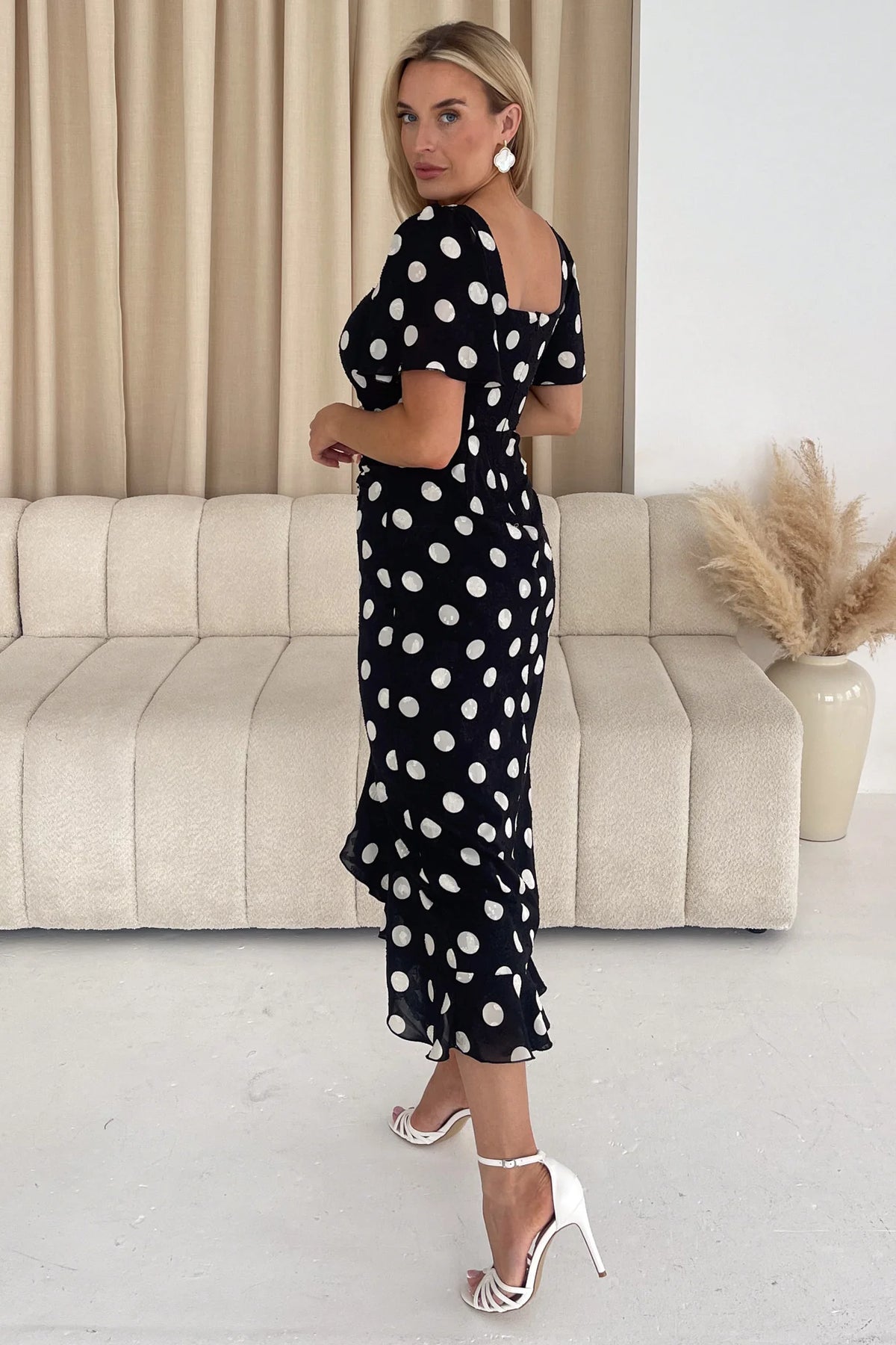 “Heidi” Dress In Black Polka Dot