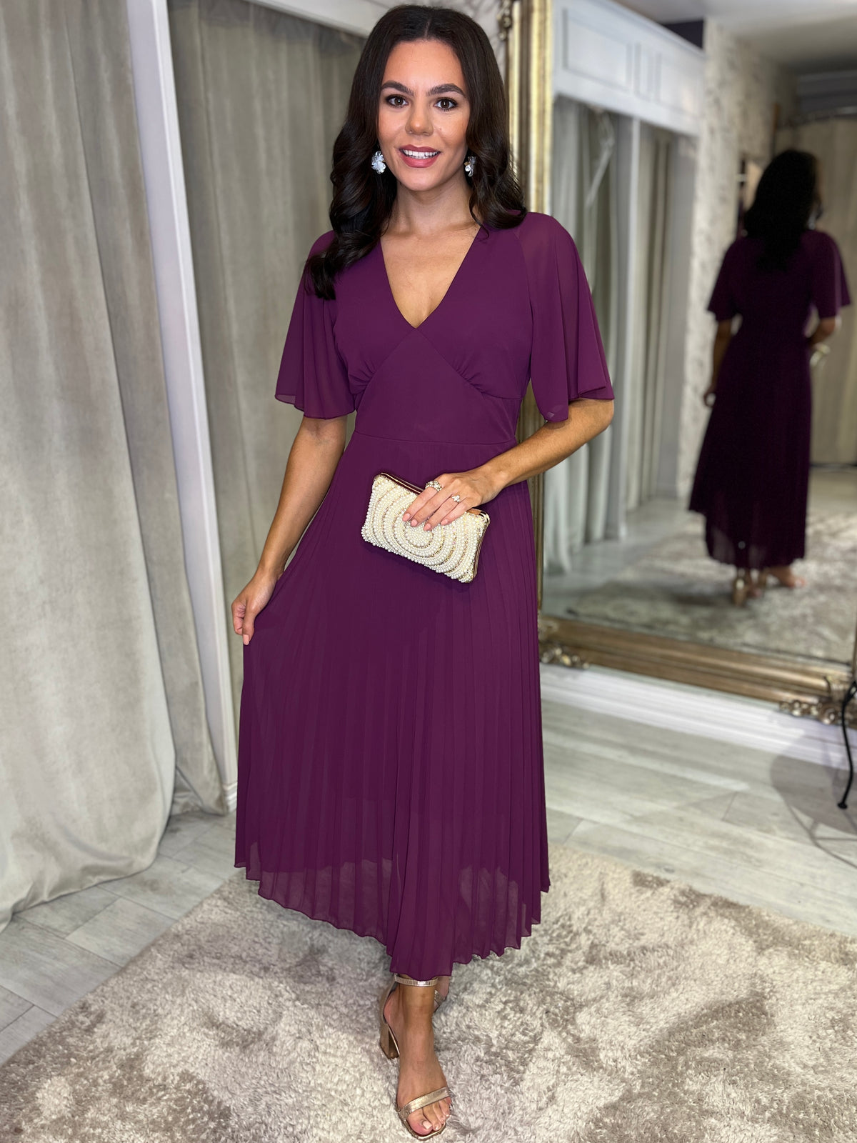 “Sarah” Dress In Deep Purple