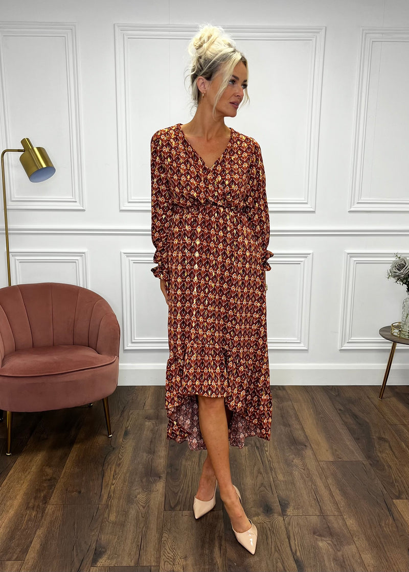 “Jasper” Dress In Rustic Print