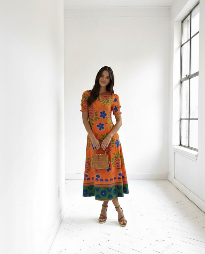 "Sally” Dress In Orange