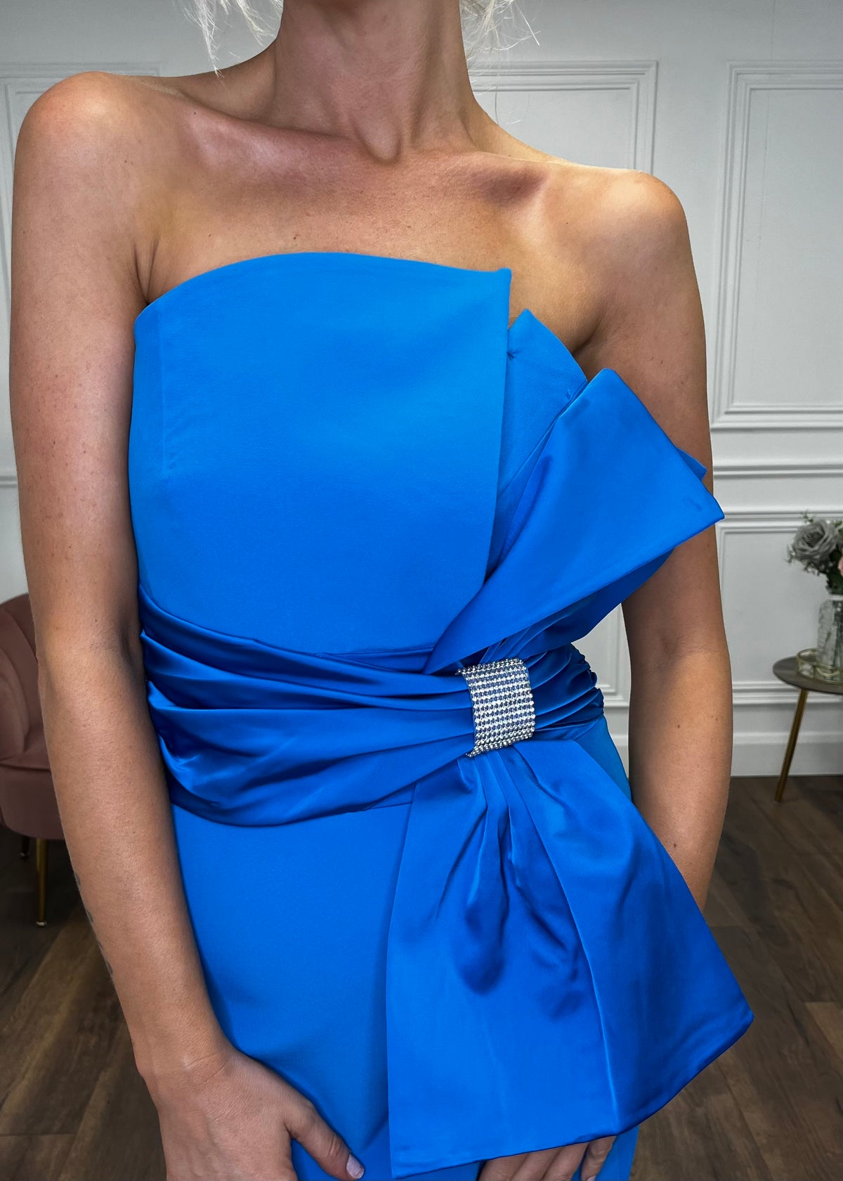 “Sienna” Bow Dress In Teal