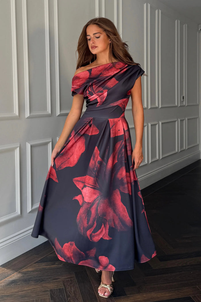 “Betty” Dress In Black Floral