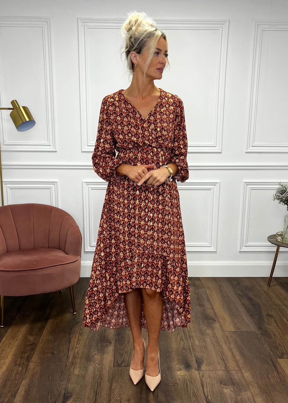 “Jasper” Dress In Rustic Print