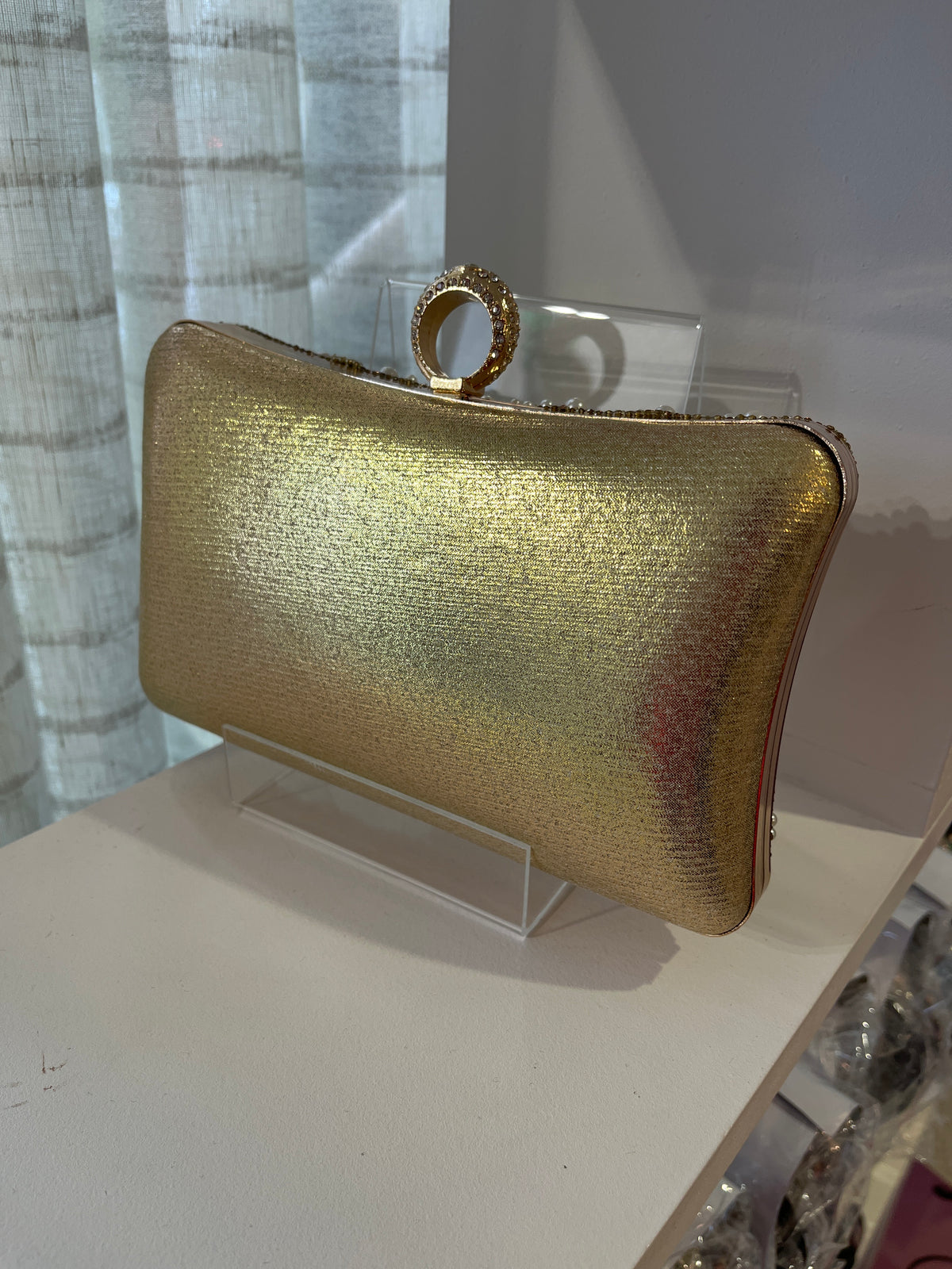 "Willow" Handbag In Gold & Pearl