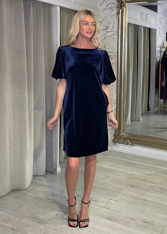 "Oakley" Dress In Navy Velvet