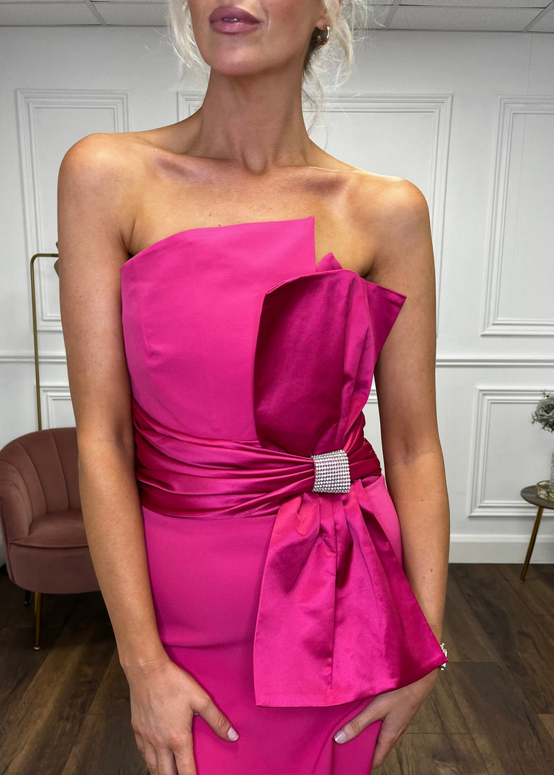“Sienna” Bow Dress In Pink