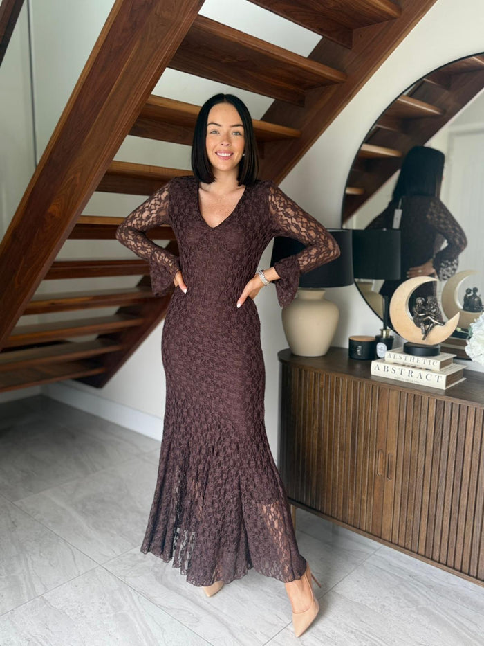 "Avery" Dress In Brown