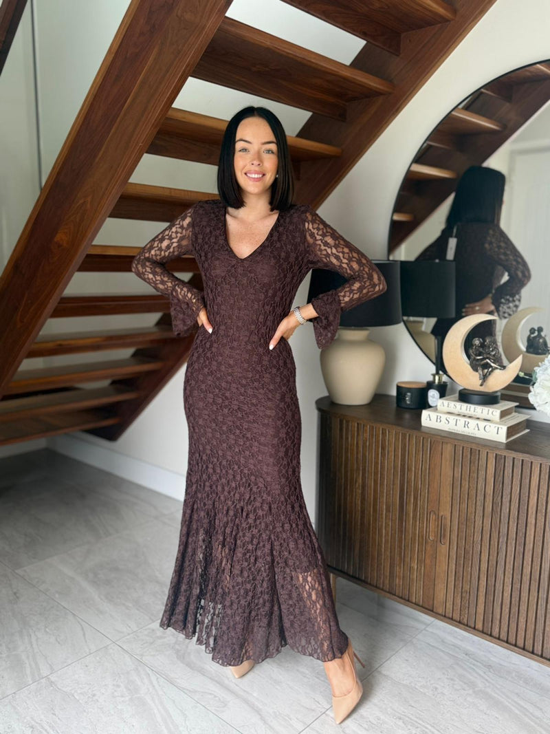 "Avery" Dress In Brown