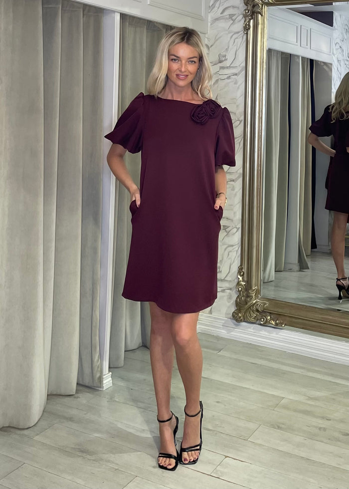 "Emery" Dress In Burgundy