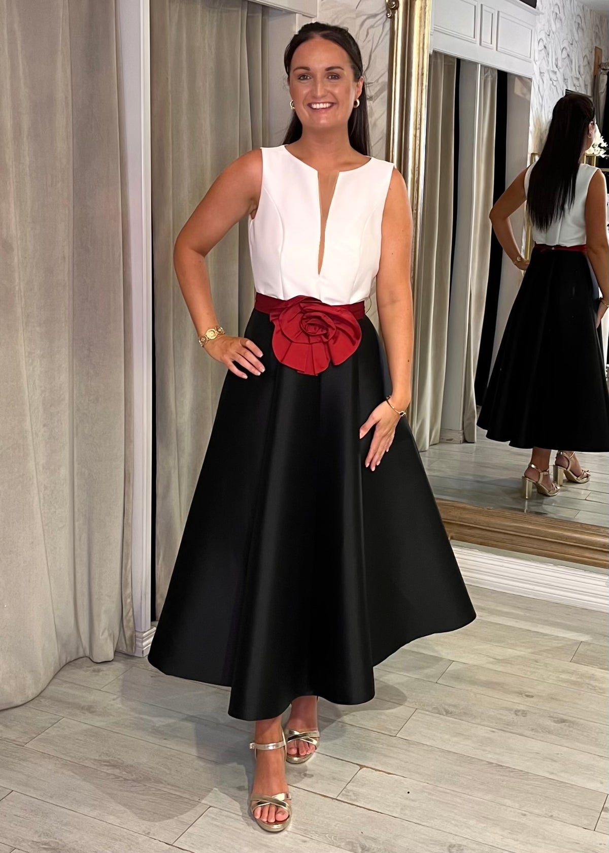 “Rosie” Dress In Monochrome