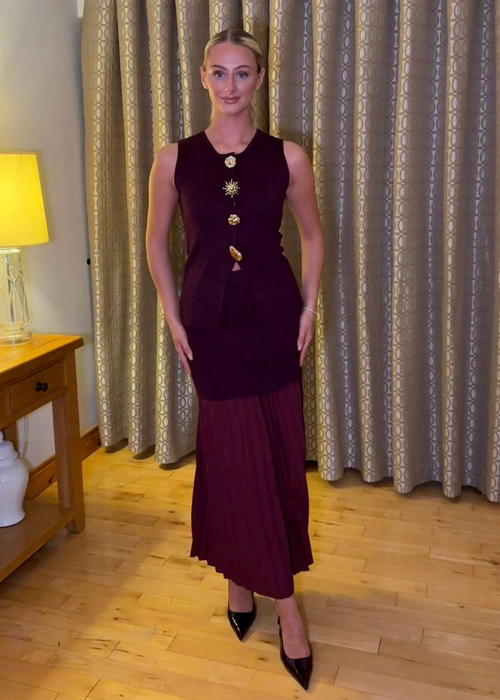 “Lexi” Two Piece In Burgundy