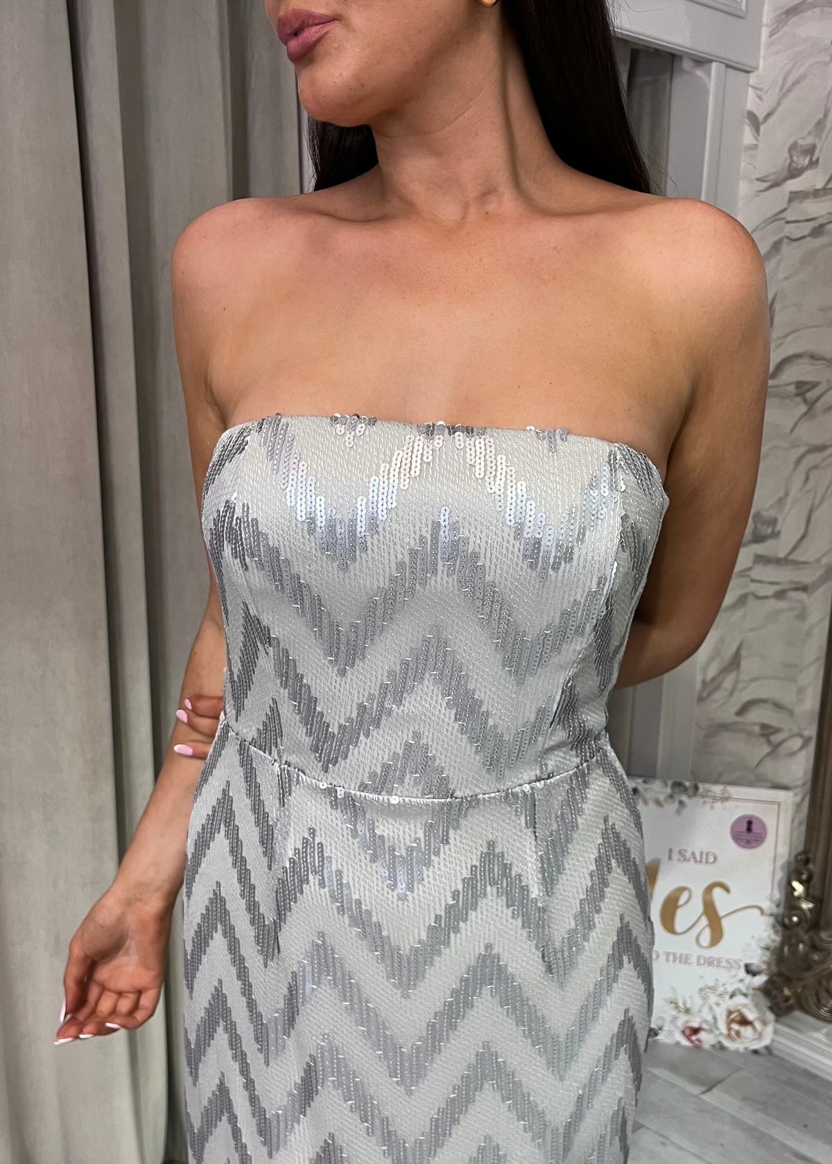 “Madison” Dress In Silver
