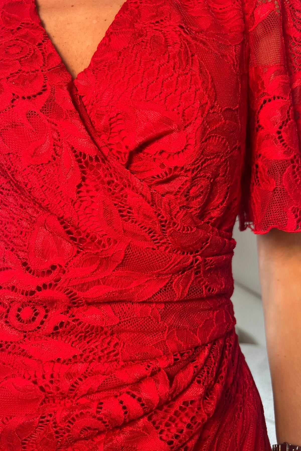 “Natasha” Dress In Red Lace