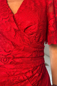 “Natasha” Dress In Red Lace