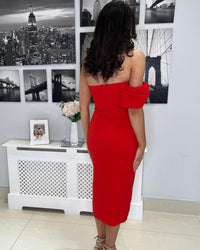 “Sabrina” Dress In Red