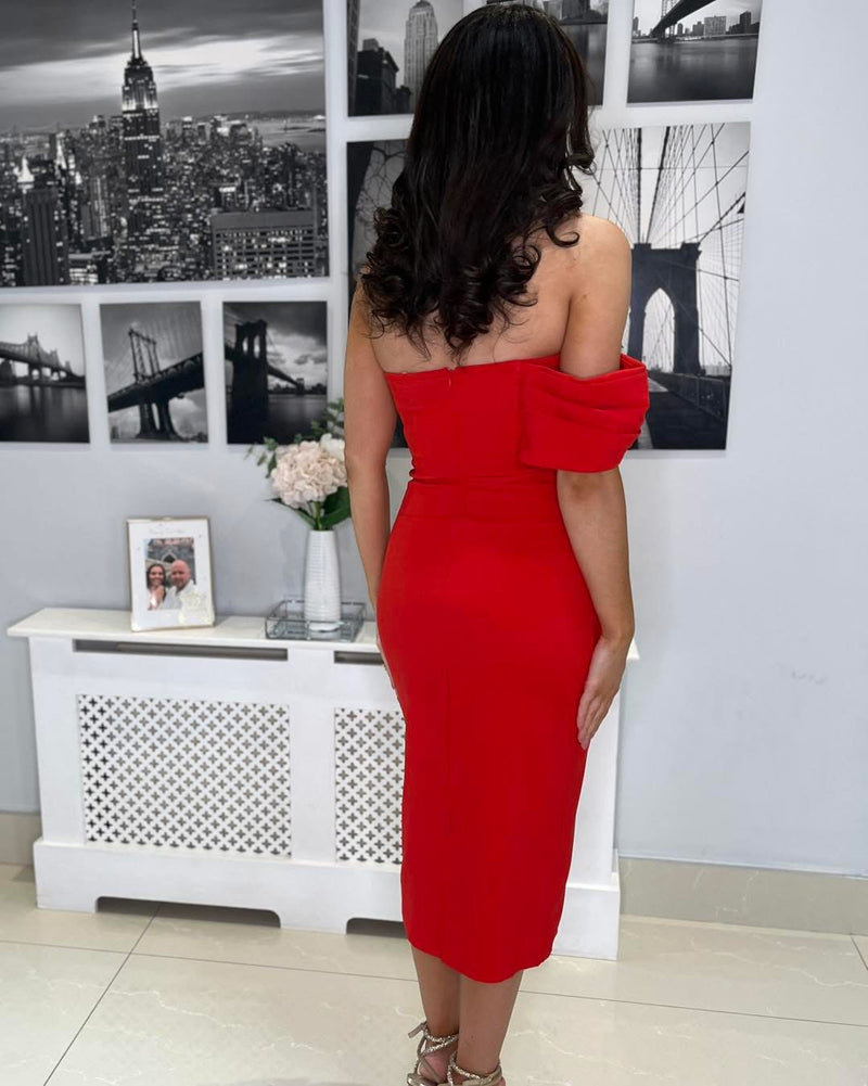“Sabrina” Dress In Red