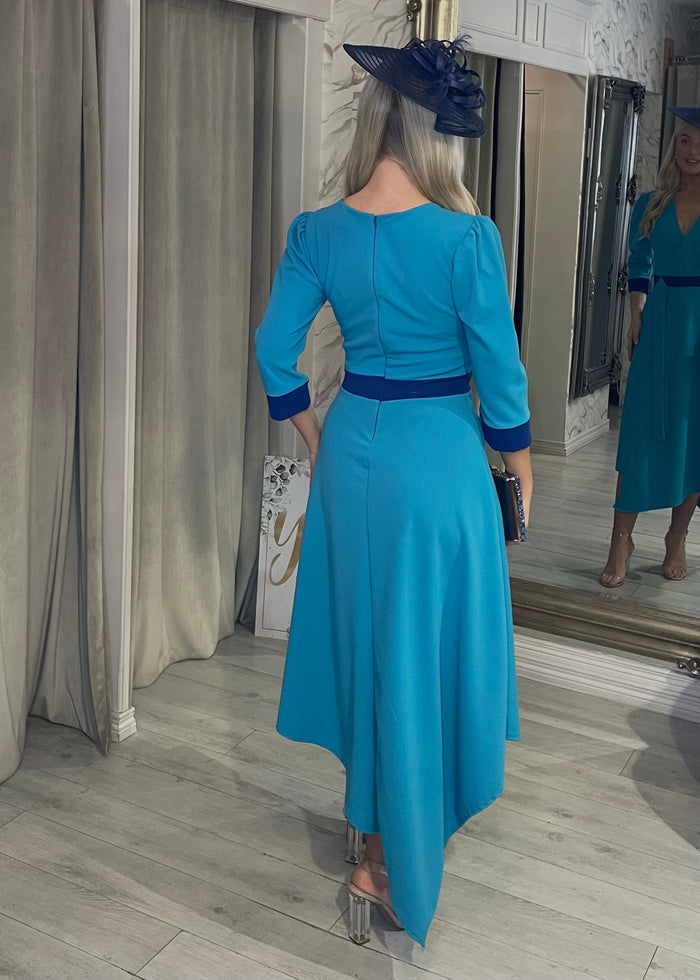 Turquoise Two Tone A-Line Dress