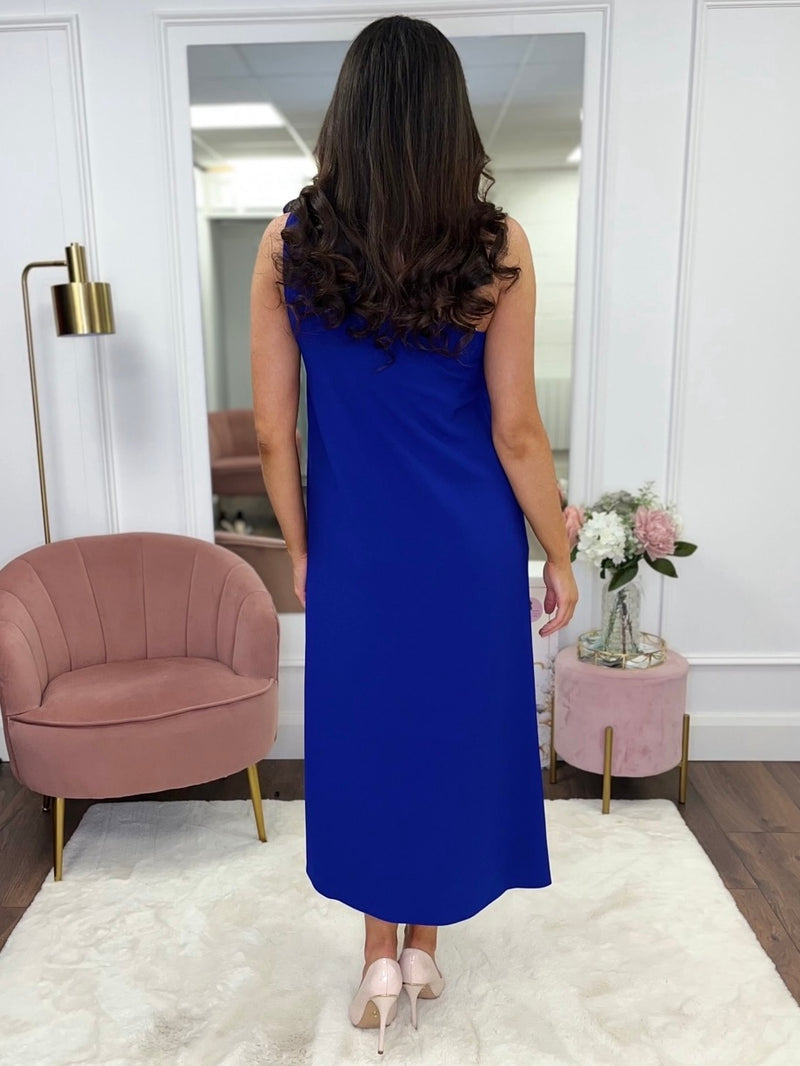 Royal Blue One Shoulder Shift Dress