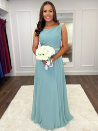 “Rumi” Bridesmaid Dress In Silver Fern