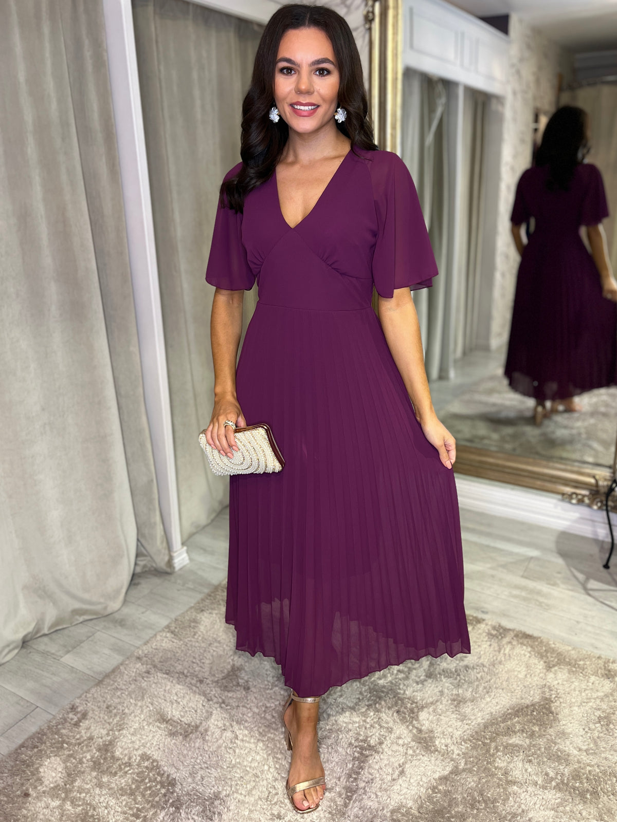 “Sarah” Dress In Deep Purple