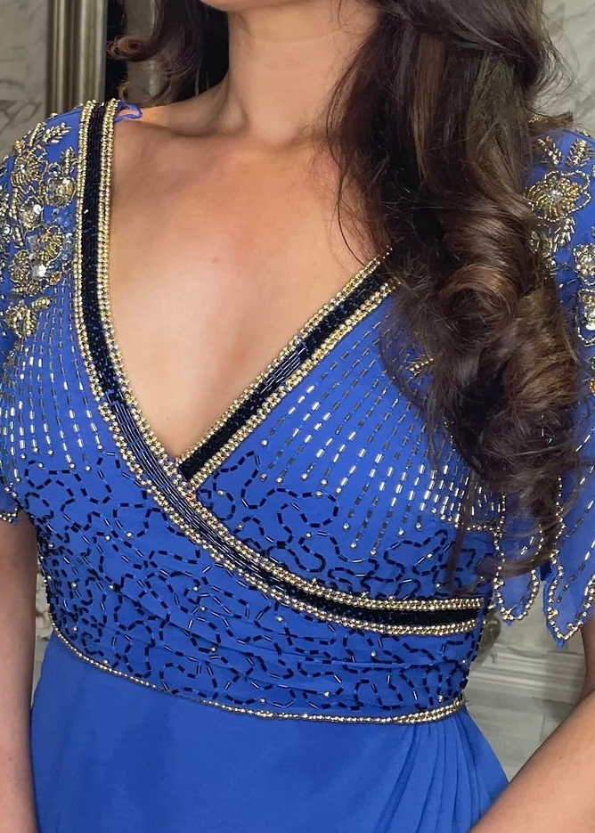 “Georgina” dress in blue