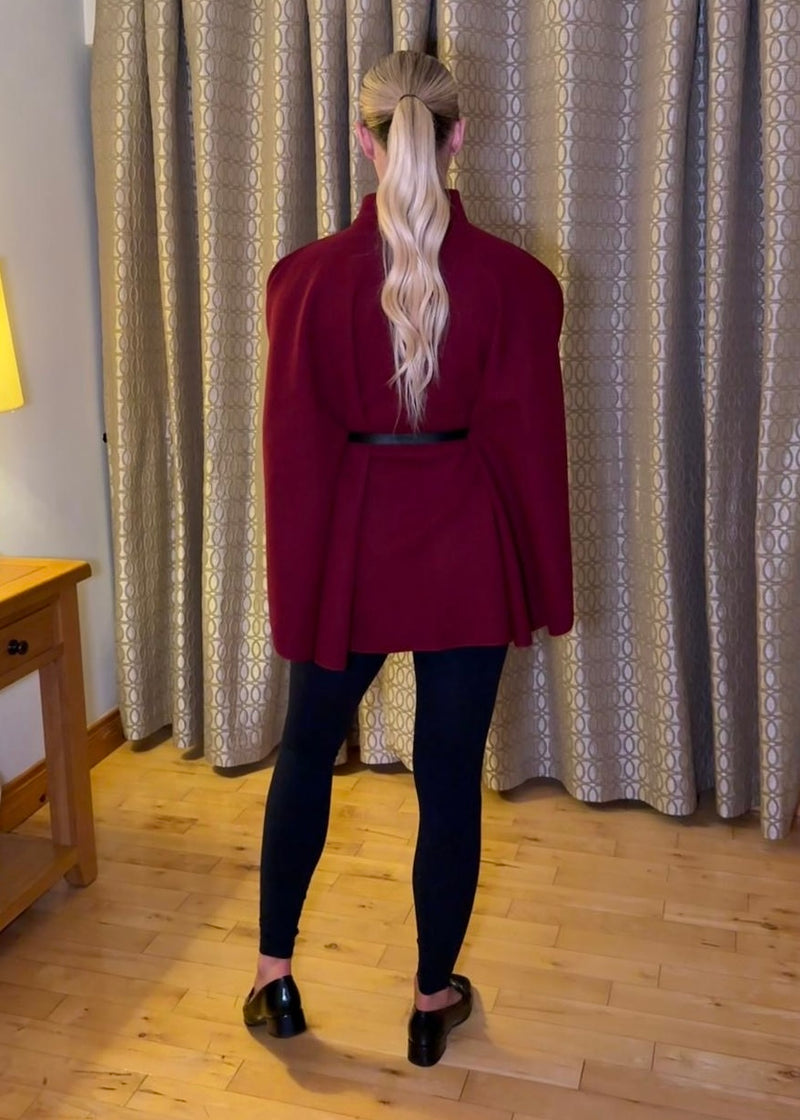 “Nelly” Cape In Burgundy