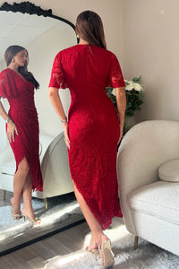 “Natasha” Dress In Red Lace