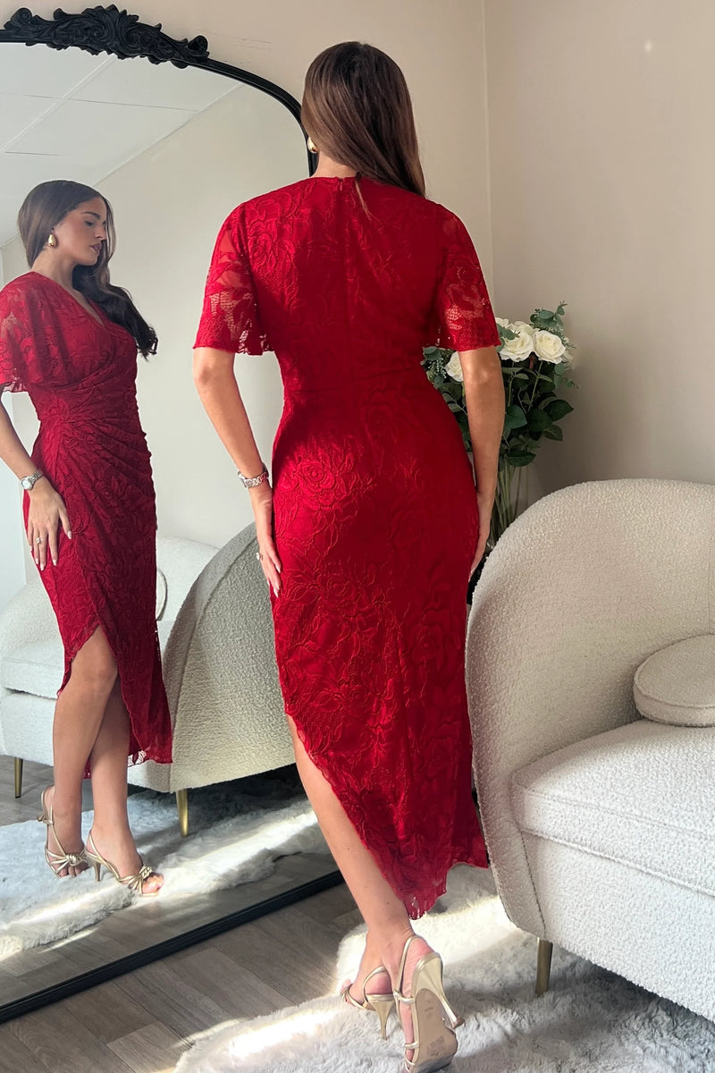 “Natasha” Dress In Red Lace