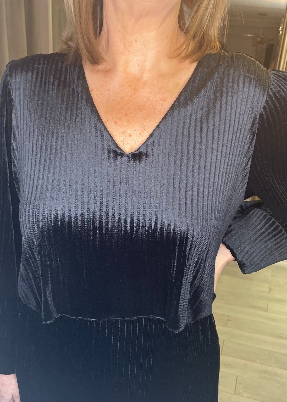 "Sadie" Dress In Velvet Black