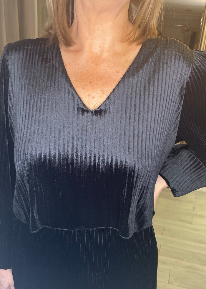 "Sadie" Dress In Velvet Black