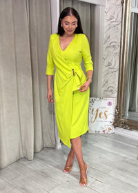 "Lena" Dress In Lime Green