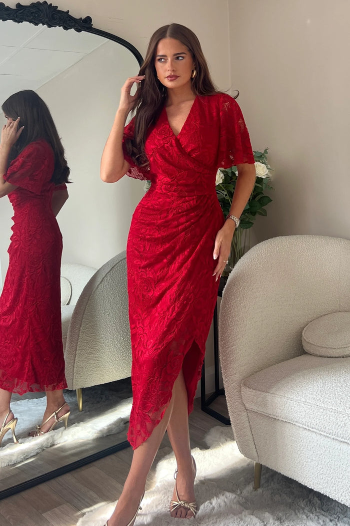 “Natasha” Dress In Red Lace