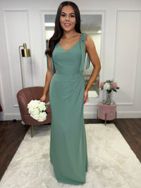 “Jolie” Bridesmaid Dress In Silver Fern