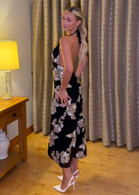 “Alima” Dress In Black & Gold