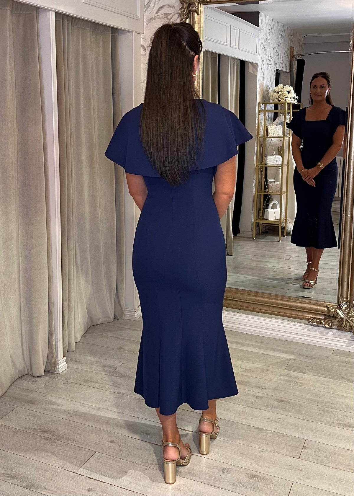 "Mona" Dress In Navy Blue