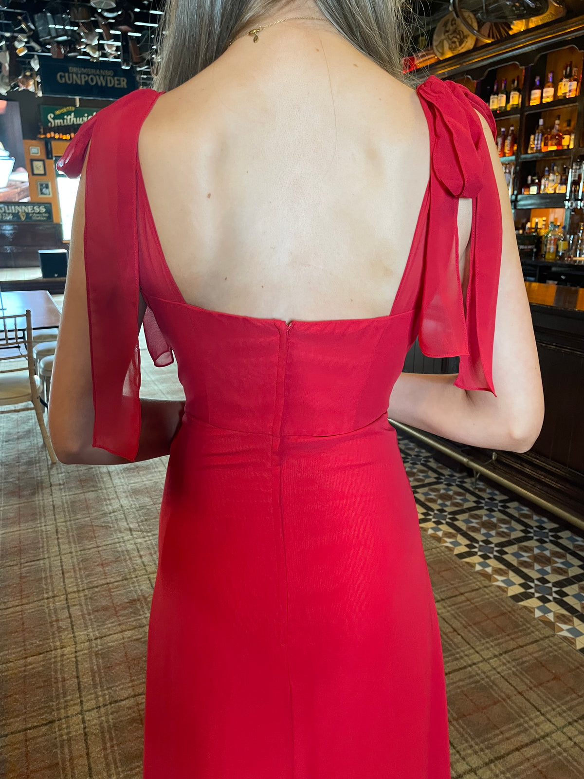 “Romy” Bridesmaid Dress In Rouge