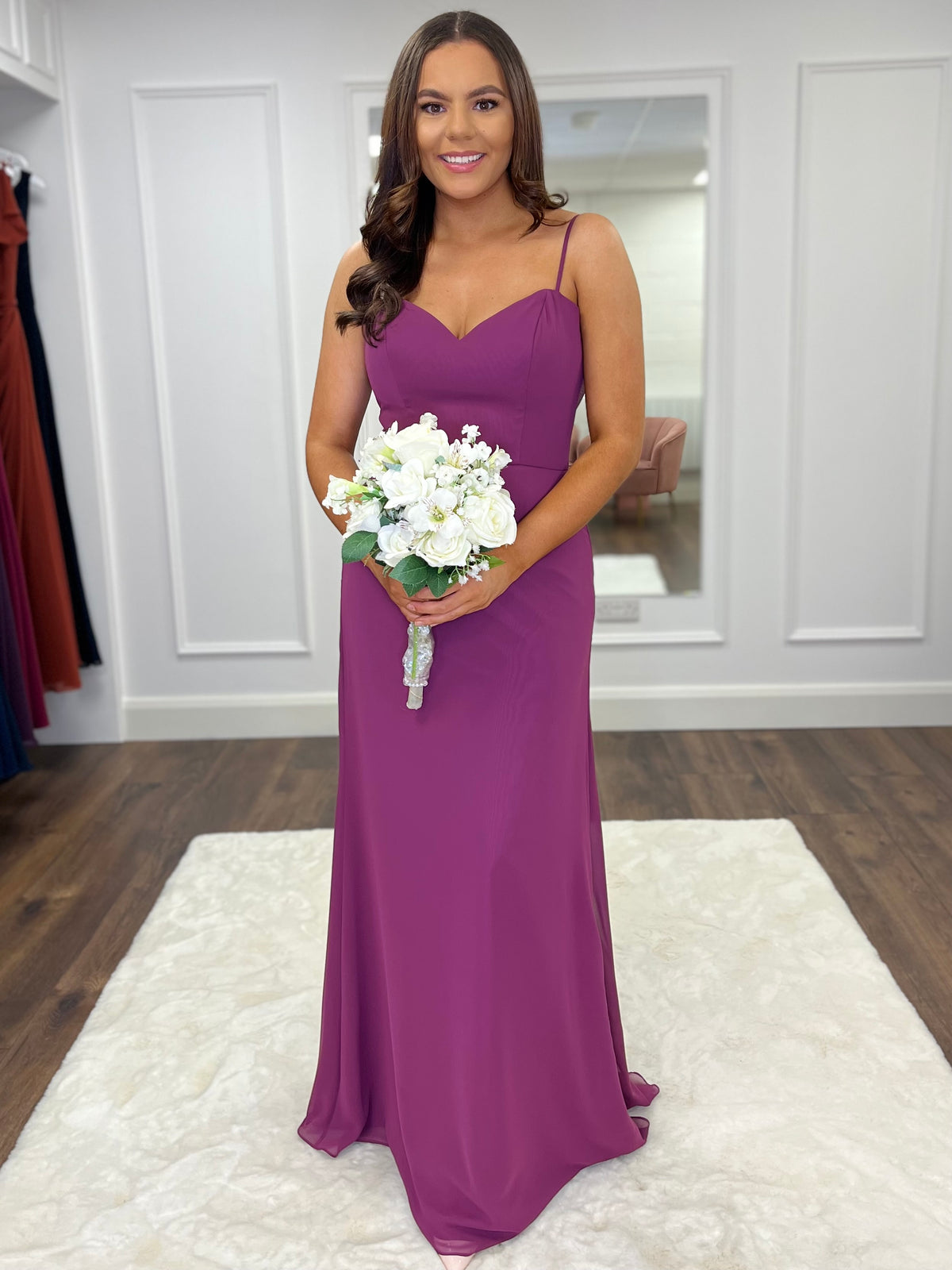 “Jodie” Bridesmaid Dress In Wildberry