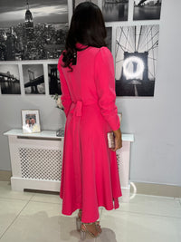 “Stacey” Wrap Dress In Pink