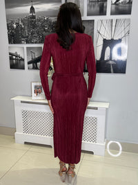 ”Elena” Dress In Burgundy