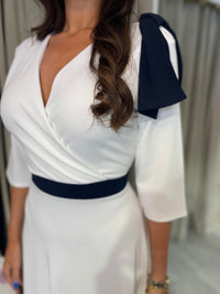 “Portia” In Navy & Cream.