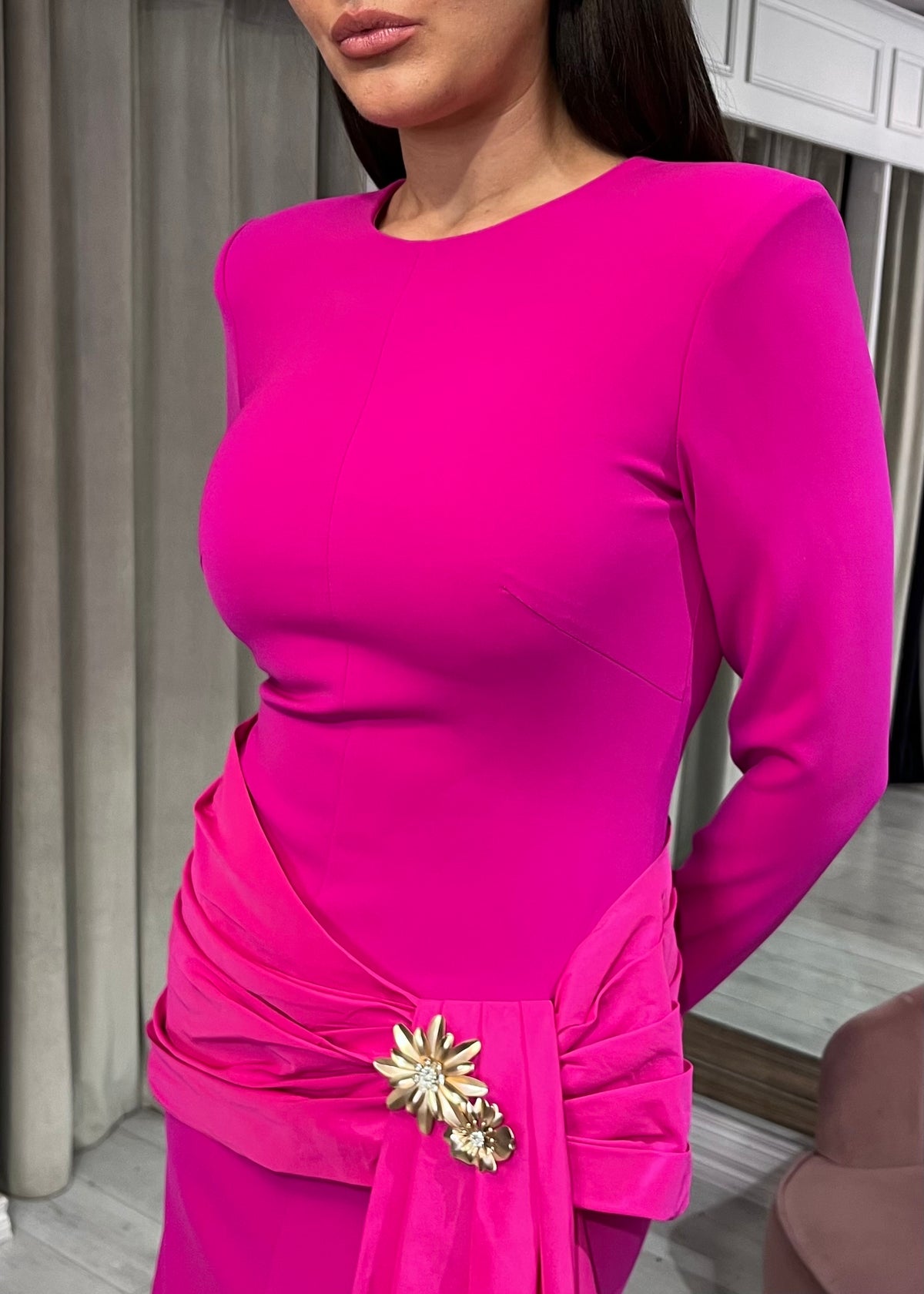 “Camilla” Dress in Cerise Pink