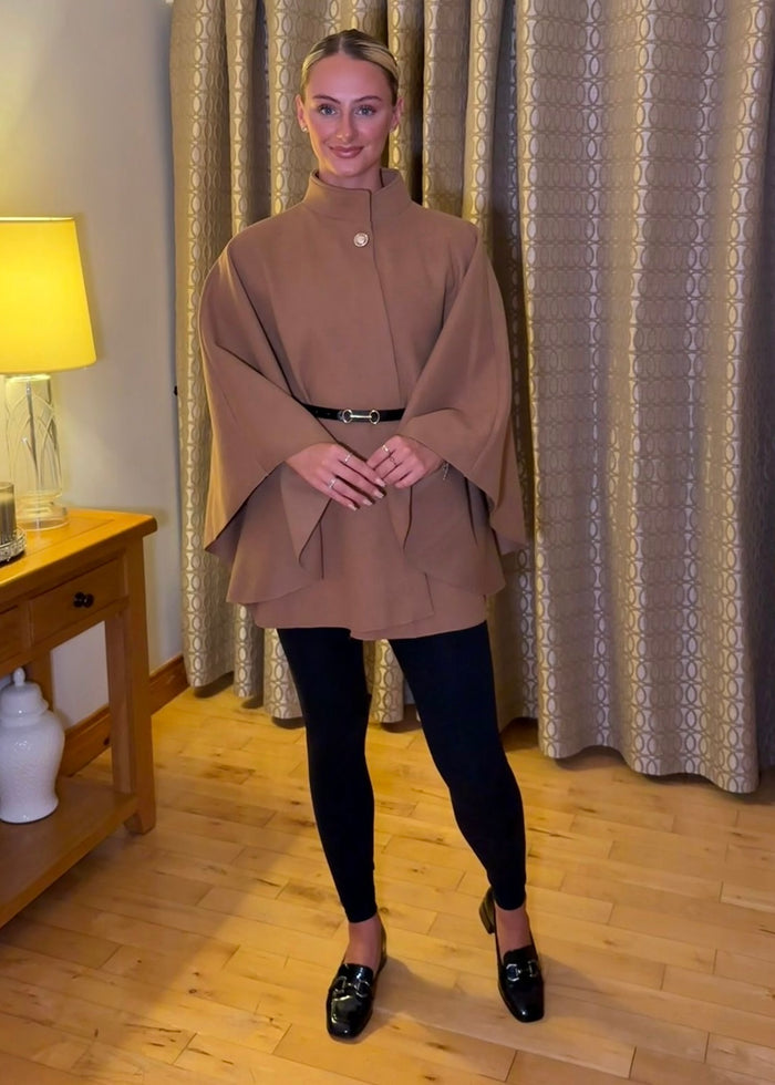 “Nelly” Cape In Taupe